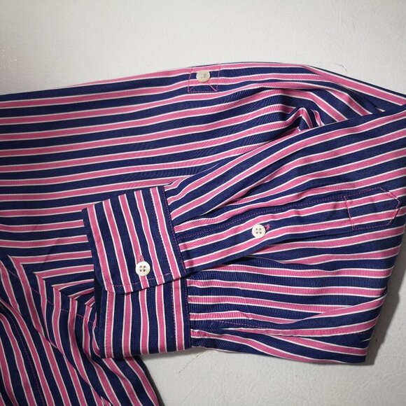 Lauren Ralph Lauren Ladies Size XL Pink & Navy Stripes Loose Fit Blouse - Picture 9 of 14